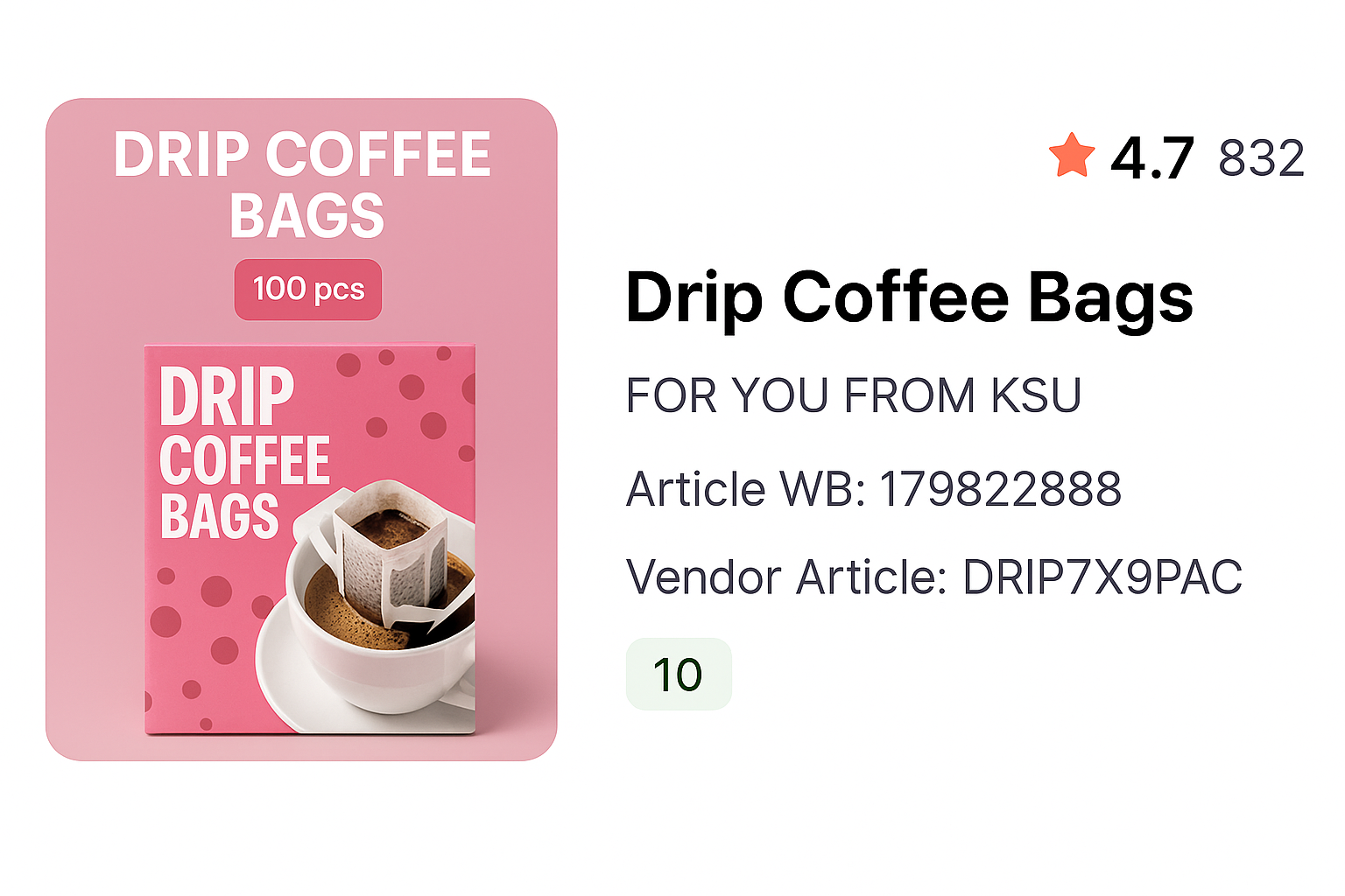 Drip Coffee Bags card